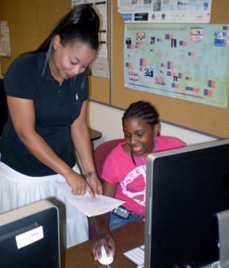 Dr. Mia Moody and student