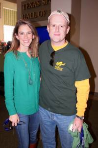 Tom Nesbitt '94 with his wife, Nancy Crosthwaite Nesbitt '94, at the BAA's Homecoming Tailgate in 2014. 